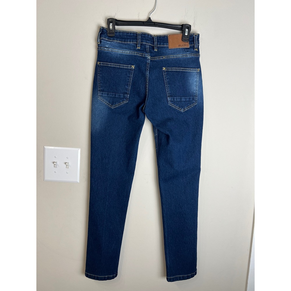 Zudio Womens Studded Skinny Jeans Dark Wash Stretch Denim Size 32 11300179